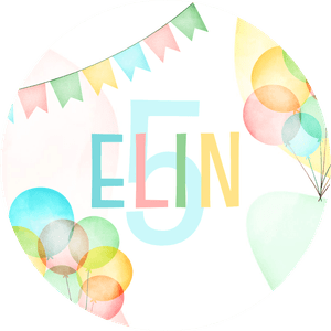 Maak het feestje compleet met deze vrolijke sticker, een persoonlijk etiket met naam en leeftijd. 