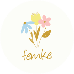 Stickervel rond om zelf stickers te maken met eigen naam, naar eigen smaak aan te passen.