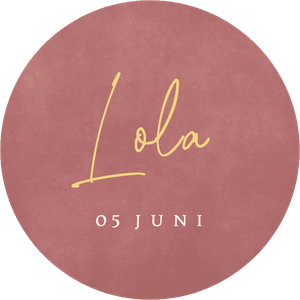 Roze sticker met eigen tekst om zelf te maken voor een feestje of bedankje