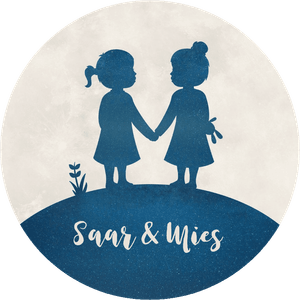 Meisjes tweeling sticker silhouet voor communie, geboorte of traktatie school verjaardag