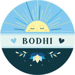 Sticker om zelf te maken met naam en zonnetje, de bloemen zijn te vervangen voor een tekst.
