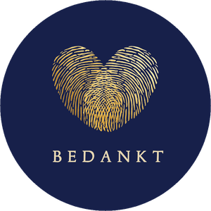 Sticker om te bedanken voor aanwezigheid feestje, afscheid, trouwdag of communie. Aanpasbaar