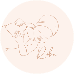 Ronde sticker met een kindje, voor een babyborrel , babyshower of geboorte bedankje.