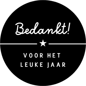 Bedank je leraar, trainer, coach of medewerker voor het leuke jaar met deze ronde sticker.