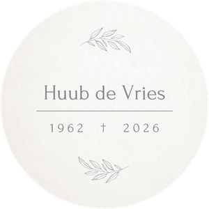 Minimalistische ronde sticker om te gebruiken voor de uitvaart