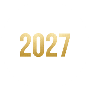 Witte zegel met een gouden 2027
