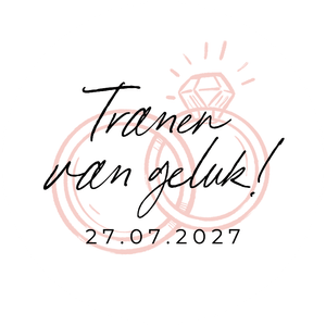 Een leuke ronde sticker voor de happy tears op een bruiloft! Leuk te combineren met een zakdoekje.