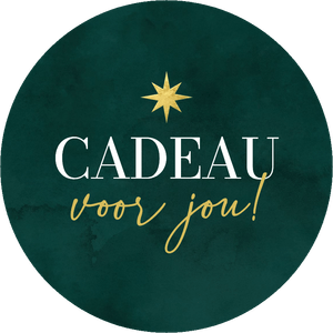 Een sfeervolle sticker om op een (zakelijk) kerstcadeau te plakken!