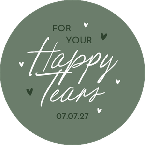 Een leuke Happy Tears sticker, leuk om op een (zakje) tissues te plakken!
