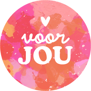 Een leuke ronde sticker, leuk om op een cadeautje te plakken.