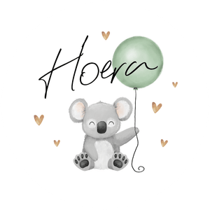 Een neutrale sticker voor de geboorte van een baby, leuk voor op een cadeau. Met koala.