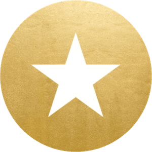 Goudlook sluitzegel met een witte ster