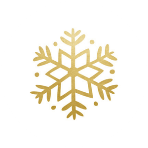 Witte sluitzegel met een goudlook sneeuwvlok