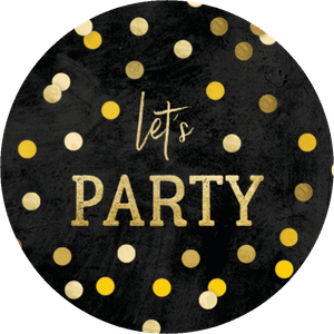 Let's Party confetti zwart