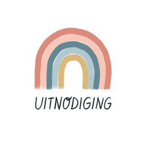 Uitnodiging met regenboogje