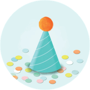 Feesthoedje met confetti