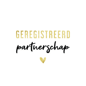 Witte sluitzegel geregistreerd partnerschap met goudlook hartje