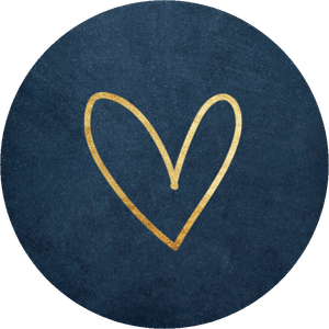 Blauwe sluitzegel met een goudlook hartje