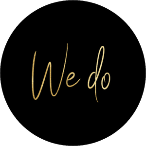 Zwarte sluitzegel met goudlook we do