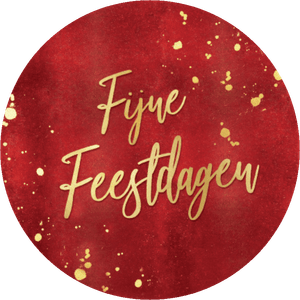 Rode sluitzegel met goudlook tekst fijne feestdagen 