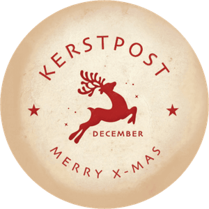 Leuke sluitzegel voor kerstkaarten in een stempel stijl. 