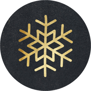 Zwarte sluitzegel met goudlook ijsster erop