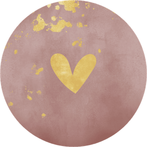 Roze sluitzegel met een goudlook hartje