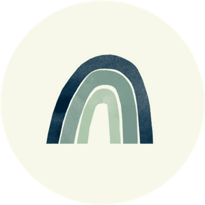 Sluitzegel met een blauwgroene regenboog