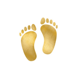 Witte sluitzegel met goudlook voetjes