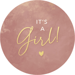 Roze sluitzegel met de tekst it's a girl!