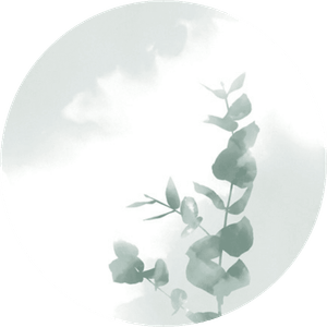 Witte sluitzegel met groene waterverf eucalyptus takjes erop