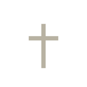 Witte sluitzegel met een taupe kleurig kruisje erop