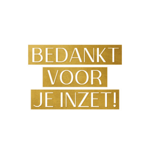 Witte sluitzegel Bedankt voor je inzet goud