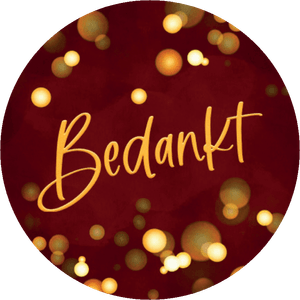 Rode sluitzegel met een goudlook bedankt