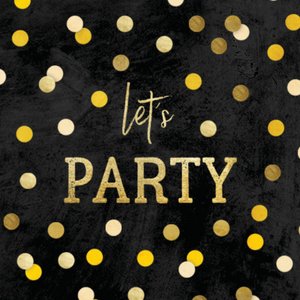 Let's Party confetti zwart