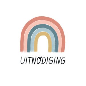 Uitnodiging met regenboogje
