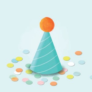 Feesthoedje met confetti