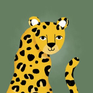 Panter met groene achtergrond