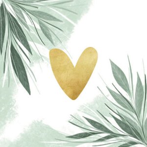 Sluitzegel met botanische takjes en goudlook hartje
