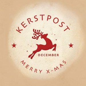 Leuke sluitzegel voor kerstkaarten in een stempel stijl. 