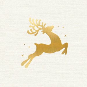 Witte sluitzegel met gouden rendier en sterren