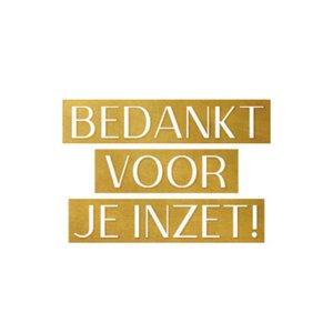 Witte sluitzegel Bedankt voor je inzet goud