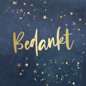 Blauwe sluitzegel met een goudlook bedankt