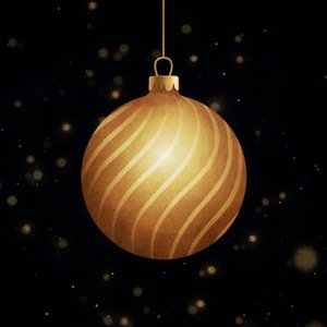 Donkere sluitzegel met een gouden kerstbal