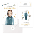SIRRI Jongens Getextureerd Formeel Pak 5-Delige Set Pageboy Communie Outfit, 2-13 Jaar, Beige, 13 jaar