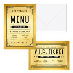 Kerstset - Art-deco stijl - gouden ticket 