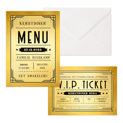 Kerstset - Art-deco stijl - gouden ticket 