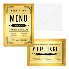 Kerstset - Art-deco stijl - gouden ticket 