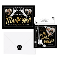 Trouwkaarten stoer Rock n Roll metal alternatief zwart