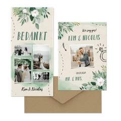 Botanische trouwset waterverf met doodles